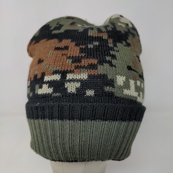 Unbranded Men's Knit Digital Camo Beanie Hat Fleece Lined 100% Acrylic - Picture 3 of 11